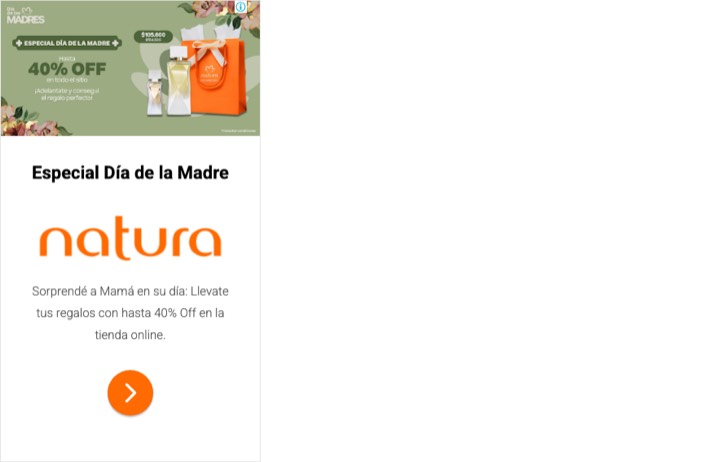 Natura: MADRES | * ESPECIAL DÍA DE LA MADRE + | $105,600 | 40% OFF | en todo el sitio |
