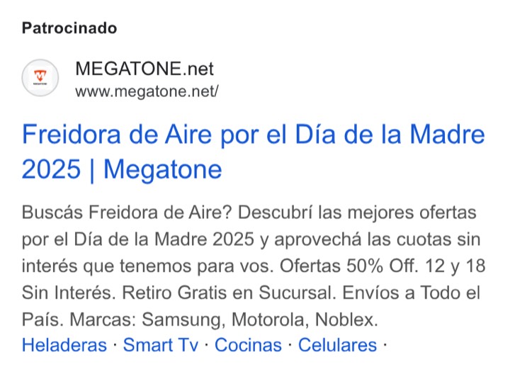 Megatone: Patrocinado | MEGATONE.net | www.megatone.net/ | Freidora de Aire por el Día de 